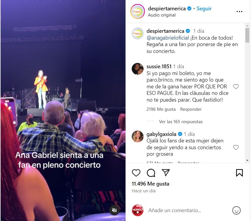 Ana, Gabriel, concierto, fanatica, rechazo