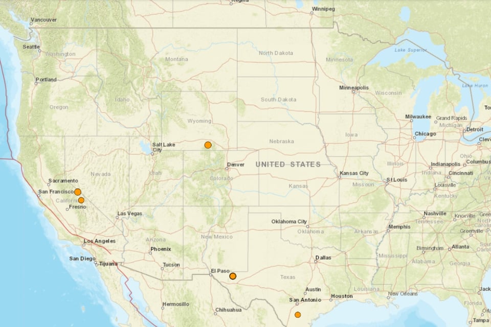 sismos, USGS, Wyoming, California, MundoNOW, Nuevo México, Texas, temblores, actividad sísmica