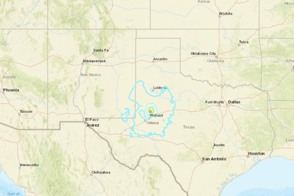 USGS registra fuerte sismo en Texas y activan alerta