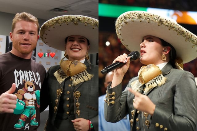 Camila Fernández makes a serious mistake after singing the National Anthem during the ‘El Canelo’ fight