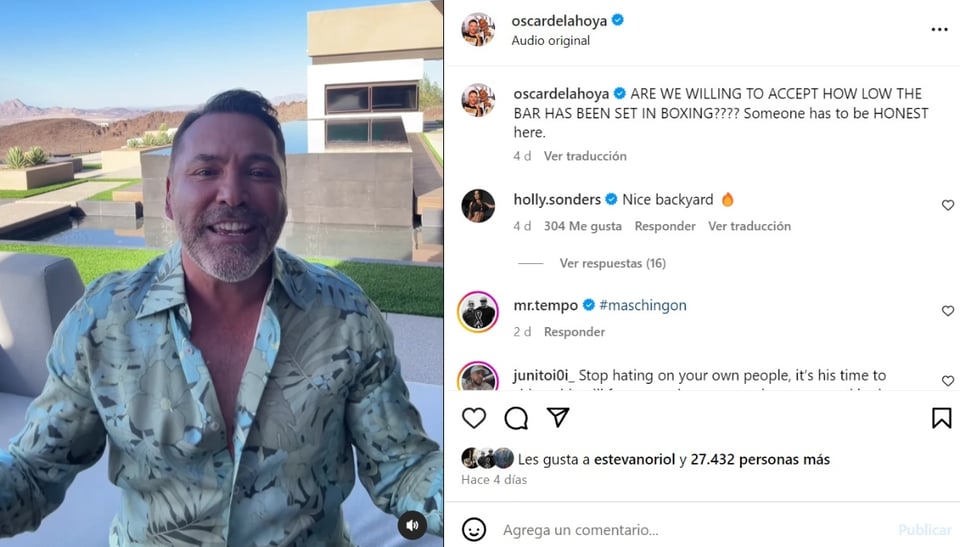 De La Hoya and Canelo, social media, video, Instagram, MundoNOW
