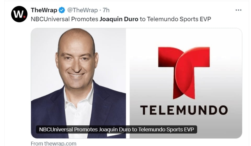 Joaquín Duro, NBCUniversal, Telemundo Enterprises, cadena de televisión, MundoNOW
