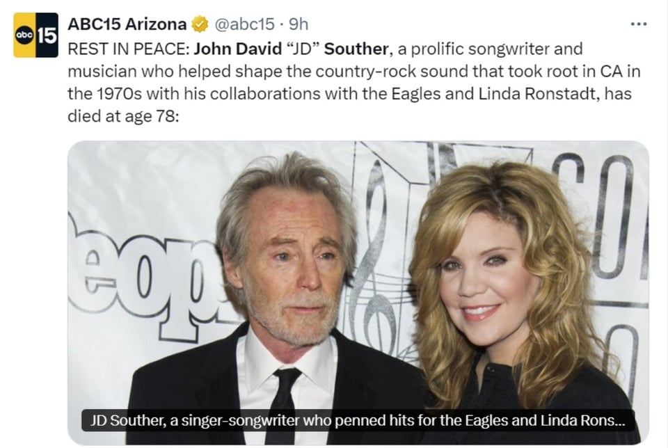 John David Souther, New kid in town, Heartache tonight, The Eagles, MundoNOW