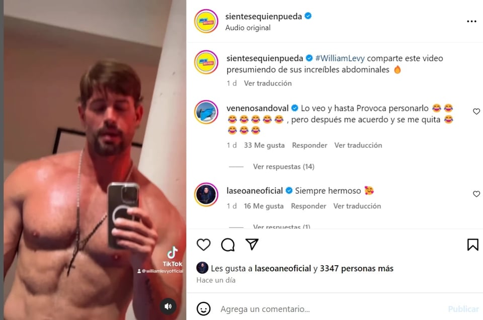 actor y modelo William Levy, usuarios, críticas, TikTok, MundoNOW