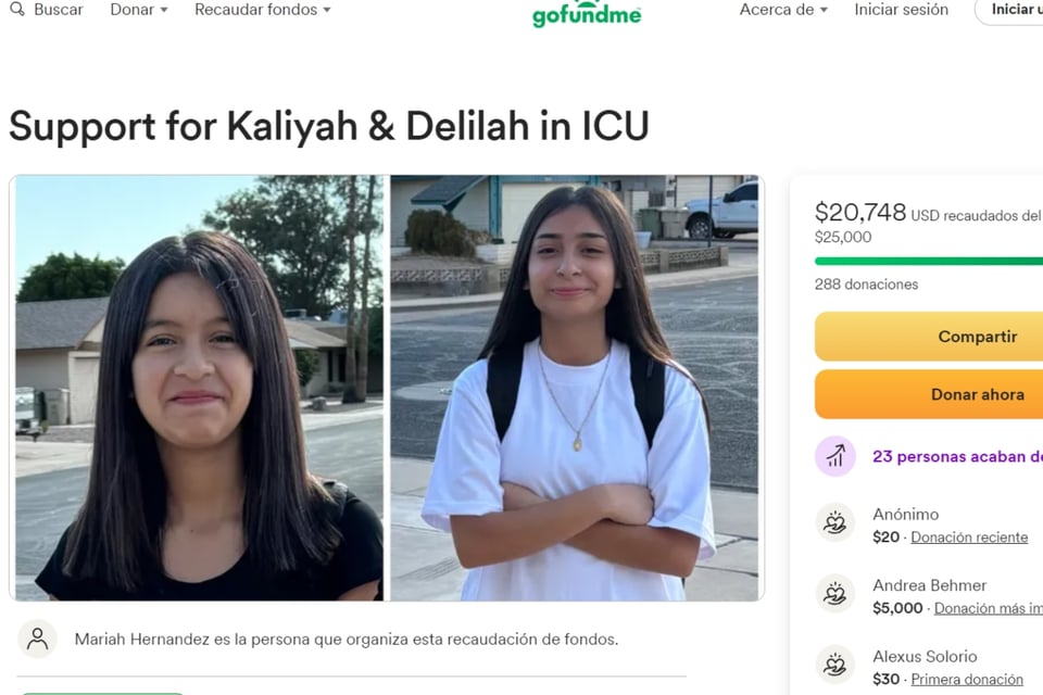 Kaliyah Reyes y Delilah Marquez en Estado Crítico Tras Accidente