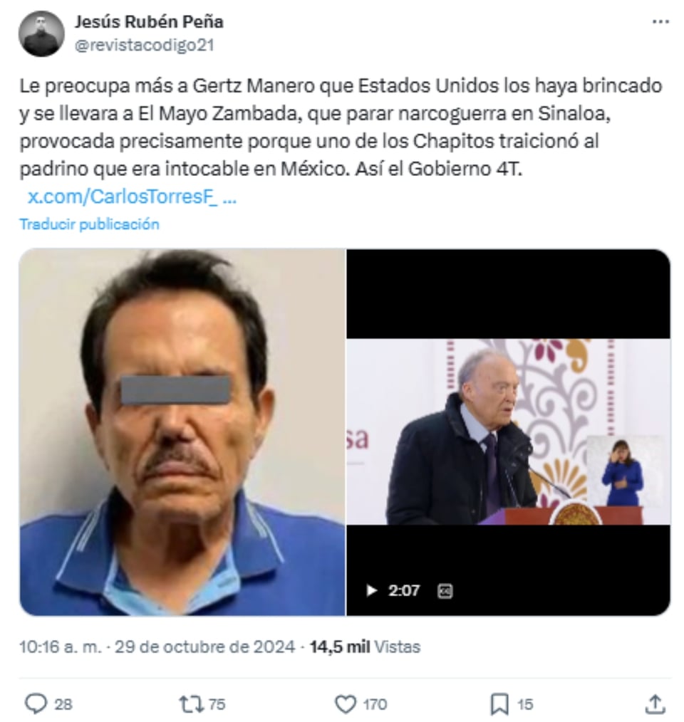 Fiscalía mexicana exige a EEUU, Mayo Zambada, Chapo Guzmán, Narcotráfico, Arresto