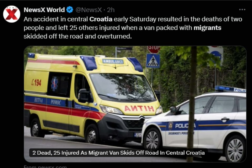 Accidente, migrantes, Croacia, muertos, MundoNOW