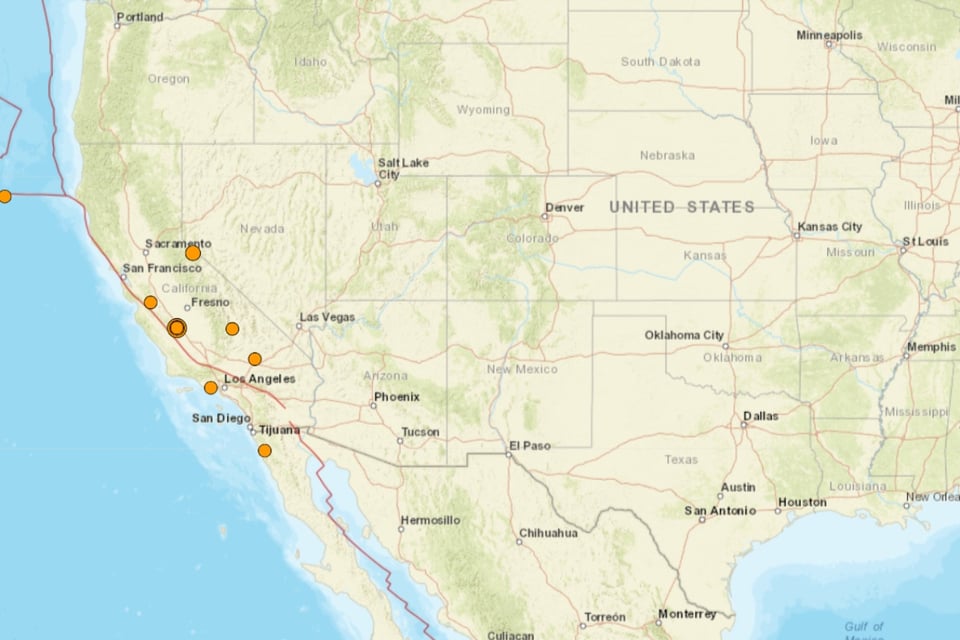 USGS, California, sismos, martes, Maibu