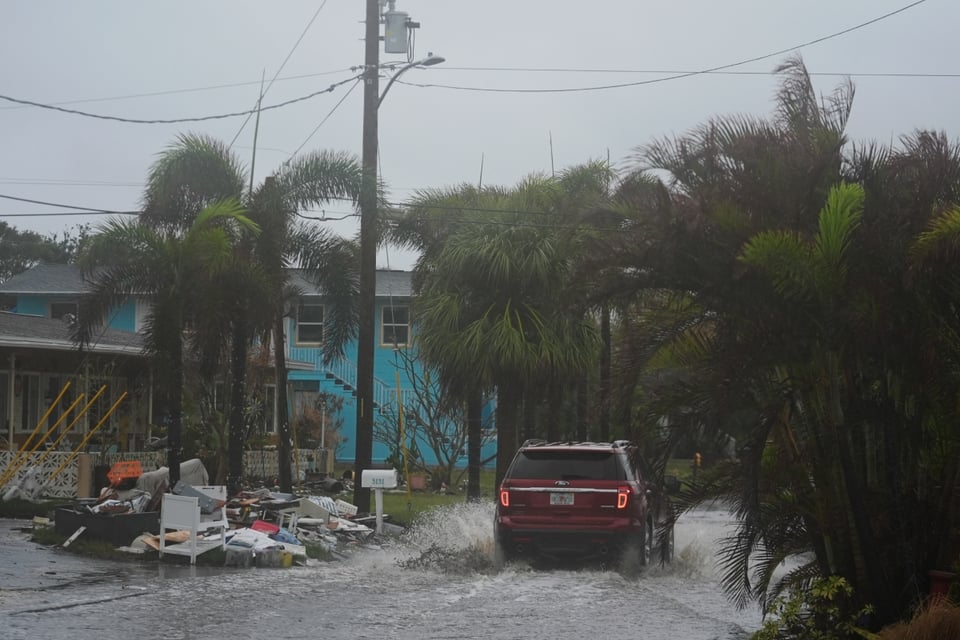 Images of the devastation of Hurricane Milton appear in Florida