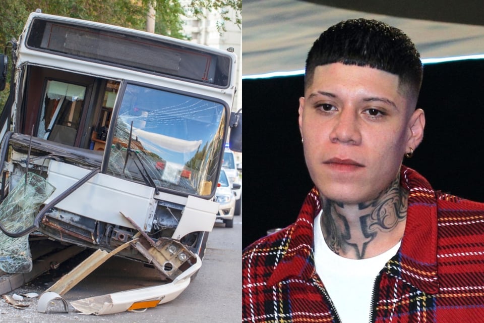 Santa Fe Klan sufre accidente en carretera; autobús se quedó sin frenos (VIDEO)