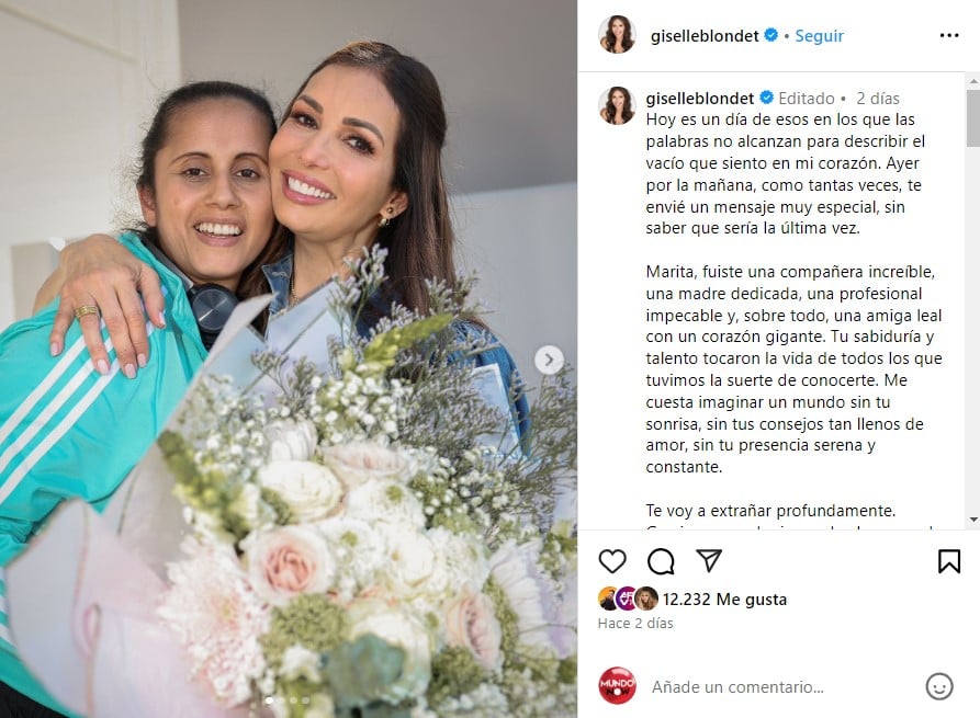 María, Marangunich, fallece, luto, programas