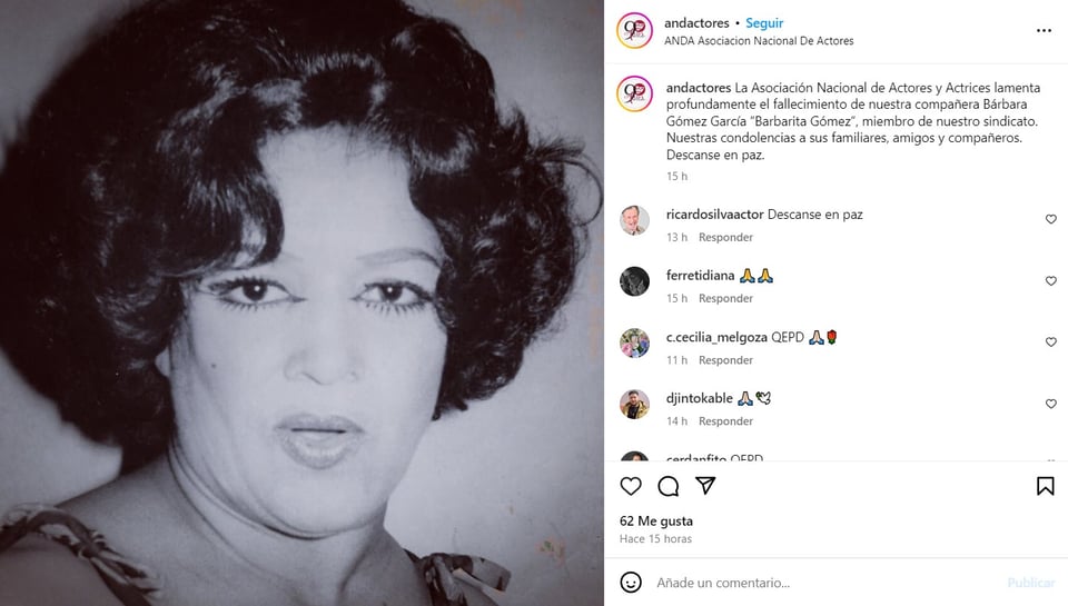 Barbara Gómez García, dies, actress