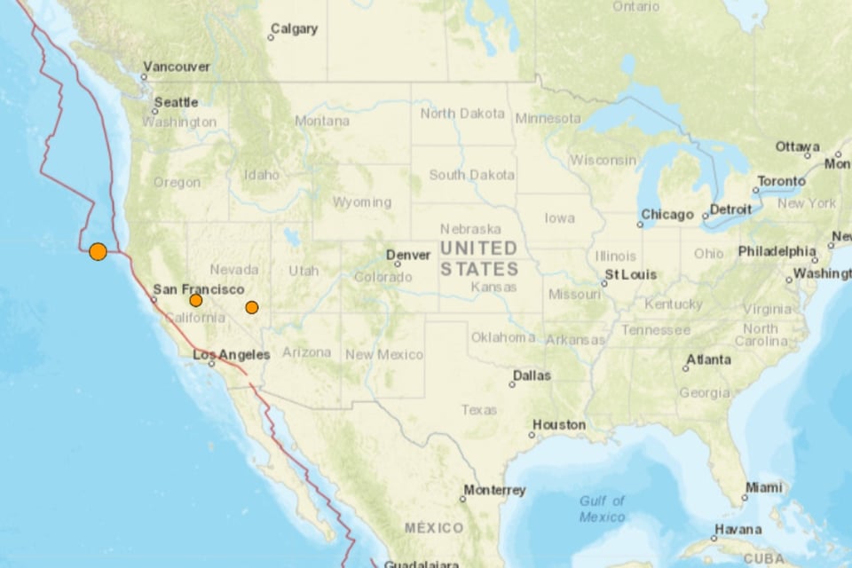 Reportan tres sismos en las últimas horas en California y Nevada