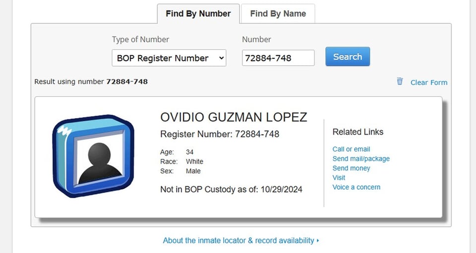 Ovidio Guzmán López, custodia ,Estados Unidos, Chapito,Narco