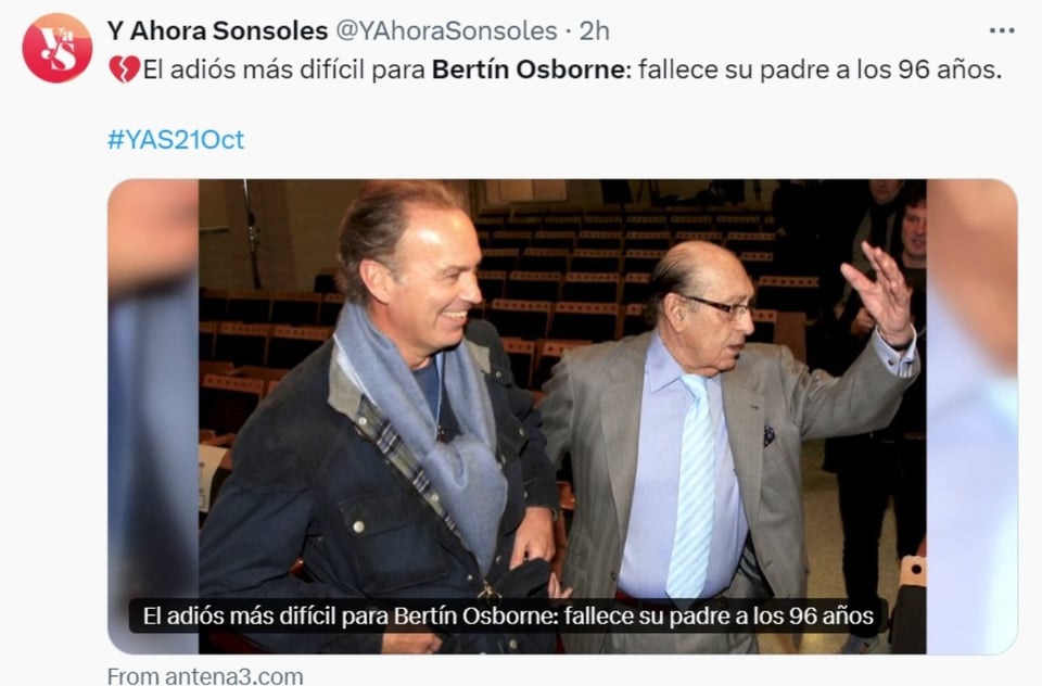 Bertín Osborne papá, Enrique Ortiz López-Valdemoro, España, aristocracia, MundoNOW