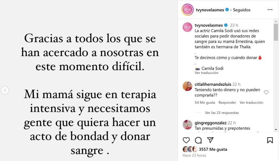 Camila Sodi Ernestina Sodi, Thalía, hospital, Diego Luna, MundoNOW