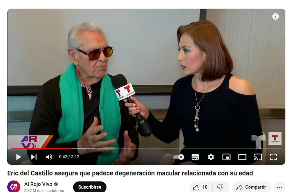 Eric del Castillo enfermedad, vista, degeneración macular, ojos, MundoNOW