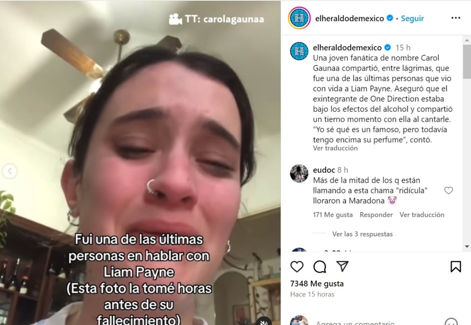 Liam Payne fan, video, redes sociales, Instagram, MundoNOW
