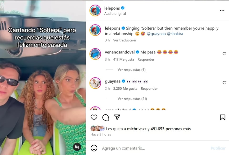 Guaynaa and Shakira, Lele pons, influencer, spouses, MundoNOW
