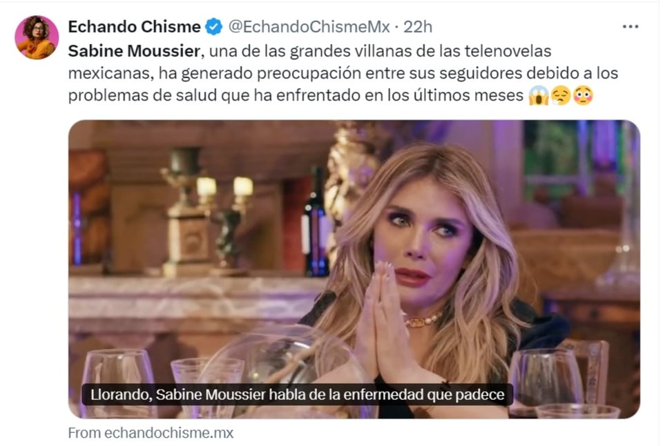 Sabine Moussier salud, entrevista, estudios, procedimientos, MundoNOW