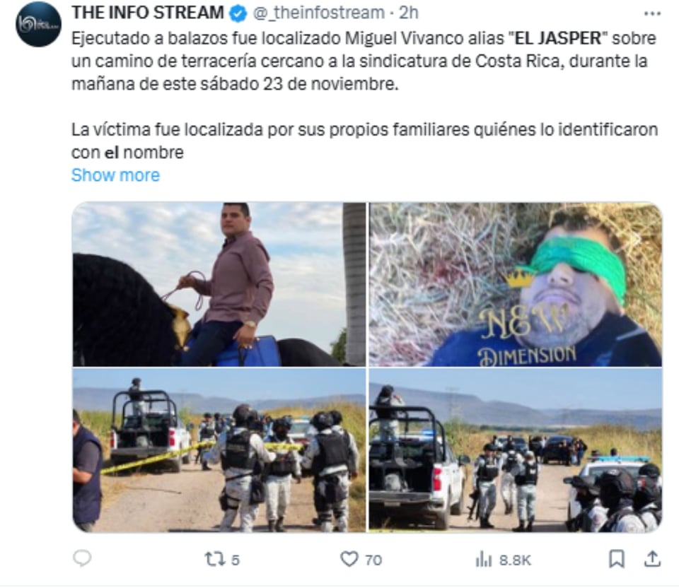 Influencer Miguel Vivanco Jasper, Muerte, Narcotráfico, Lo último, Crimen