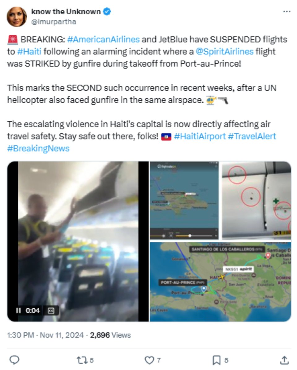 Avión de JetBlue atacado, Noticia, Disparos, Nueva York, Haití, Ataque