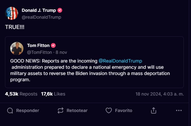 Trump national emergency, mass deportations, army, Trump