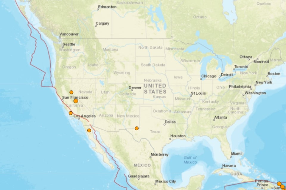 Tres sismos se reportan en California a la víspera de Thanksgiving