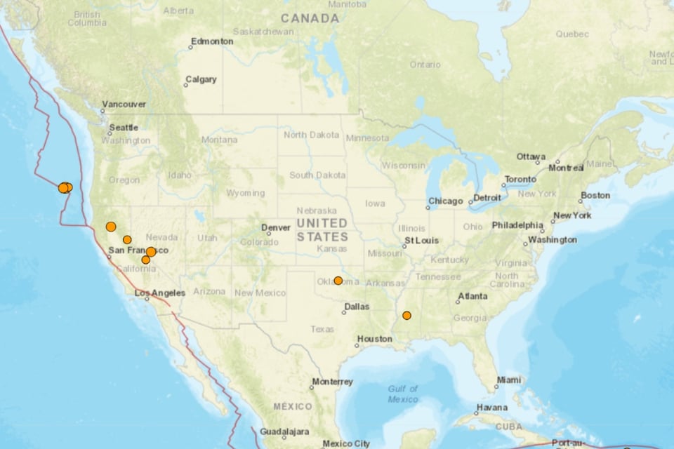 sismos Thanksgiving, temblores Estados Unidos, actividad sísmica, USGS, MundoNOW
