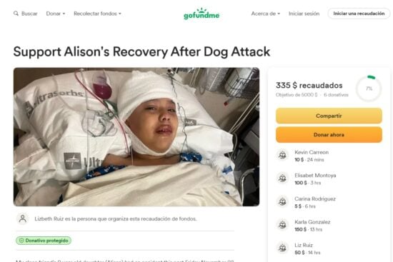 La familia de Alison pide ayuda tras accidente con un perro