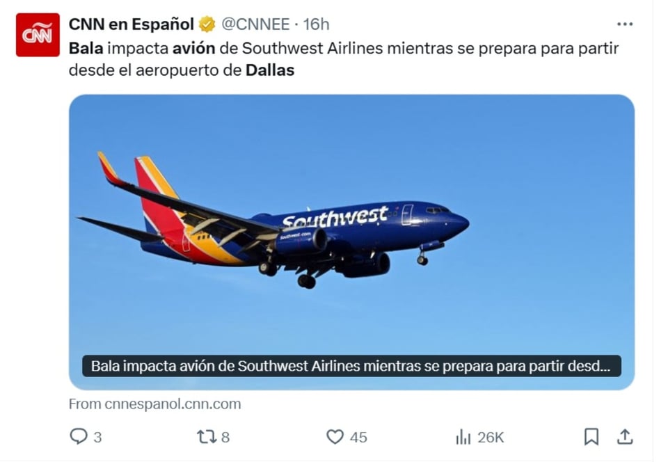 avión Southwest Airlines, Aeropuerto Love Field, EEUU, cabina de vuelo, MundoNOW
