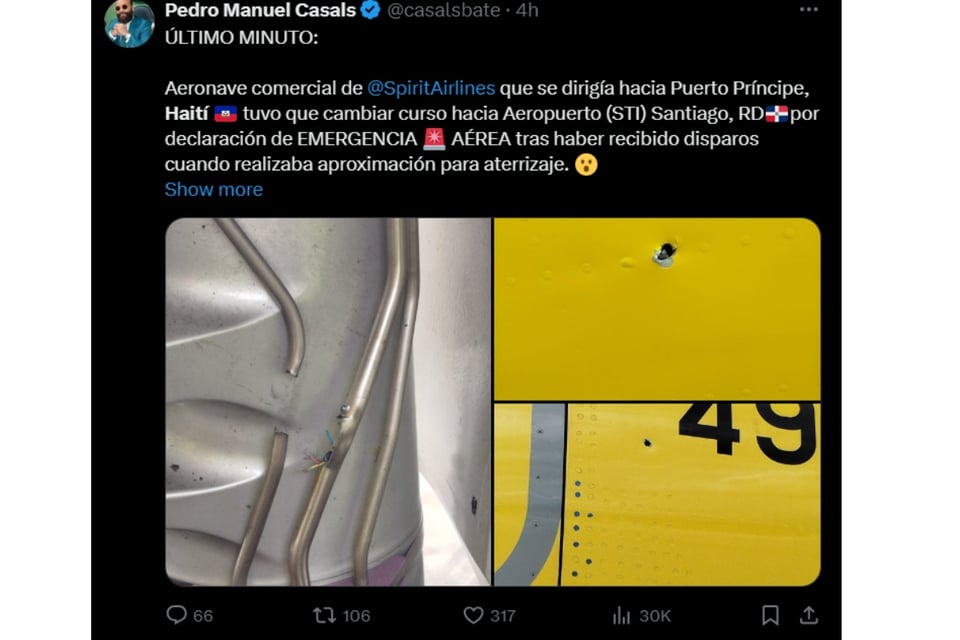 Vuelo, Haití, EEUU, disparos, MundoNOW