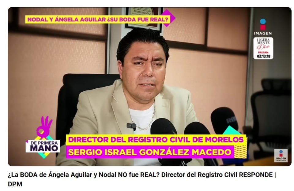 boda Nodal y Ángela, Registro Civil de Morelos, director, Sergio Israel González Macedo, MundoNOW