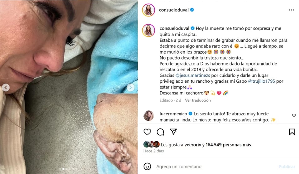 actriz Consuelo Duval, redes sociales, Instagram, publicación, MundoNOW