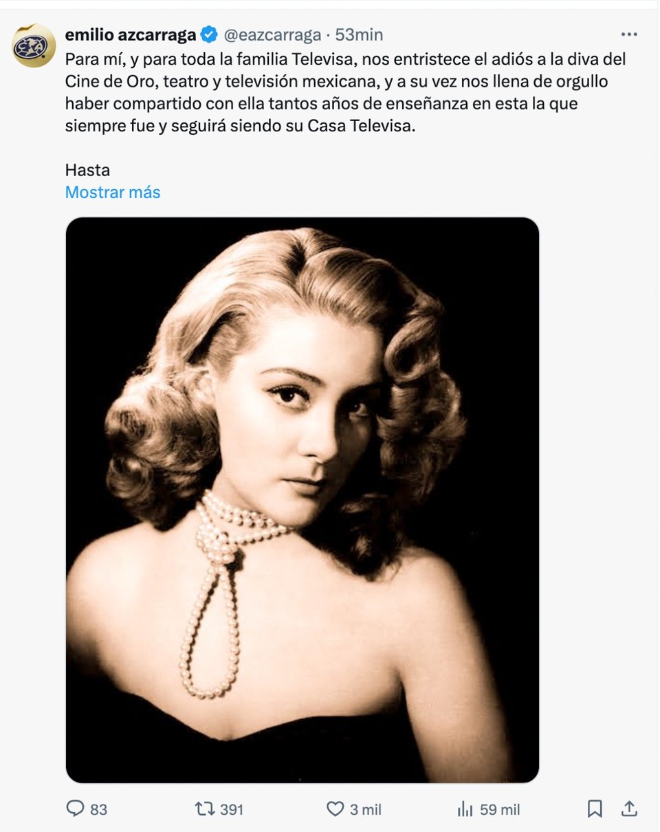 Emilio Azcárraga, Silvia Pinal, message, condolences, stars, MundoNOW