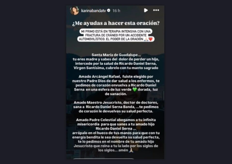Karina Banda oraciones primo, conductora, Karina, MundoNOW