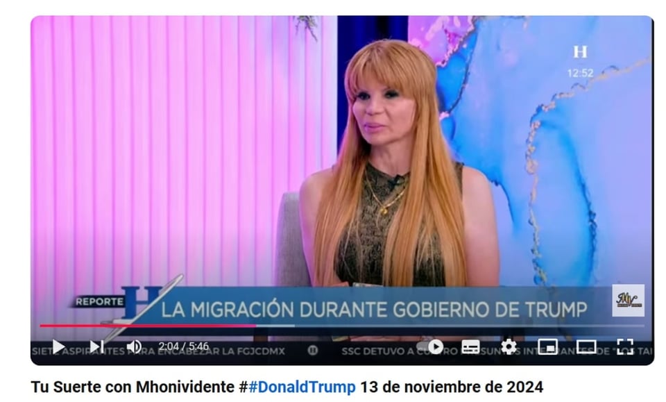 Mhoni Vidente migración Trump, video, El Heraldo de México, YouTube, MundoNOW