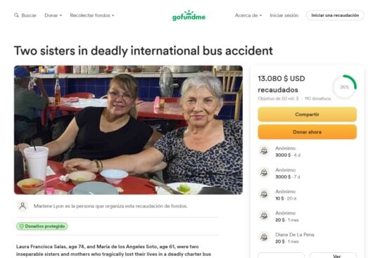 Dos hermanas pierden la vida en accidente de Bus en México