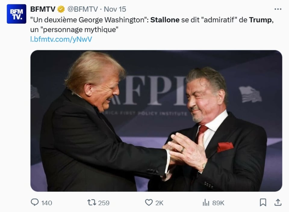 Sylvester Stallone Trump, Donald Trump, redes sociales, X, MundoNOW
