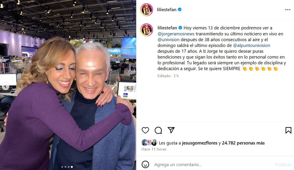 Lili Estefan Jorge Ramos, redes sociales, Instagram, Univisión, MundoNOW