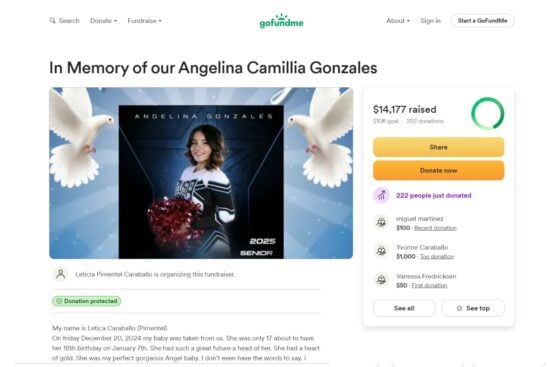 Joven artista hispana muere tras ser apuñalada antes de Navidad