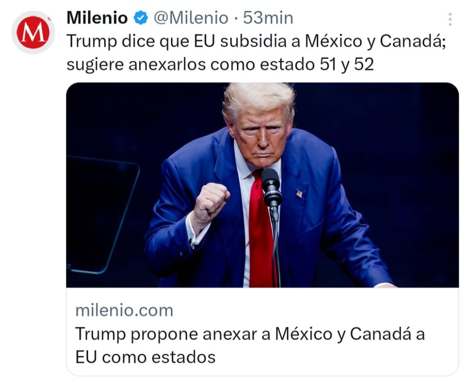 Donald Trump sugirió, anexar, México,Canadá