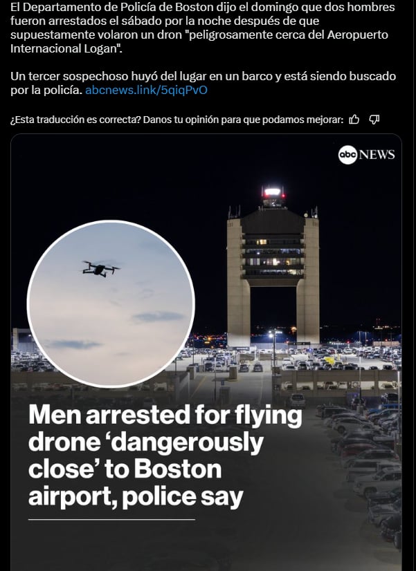 Arrestos por drones, cerca del aeropuerto, Logan,Boston,MundoNow