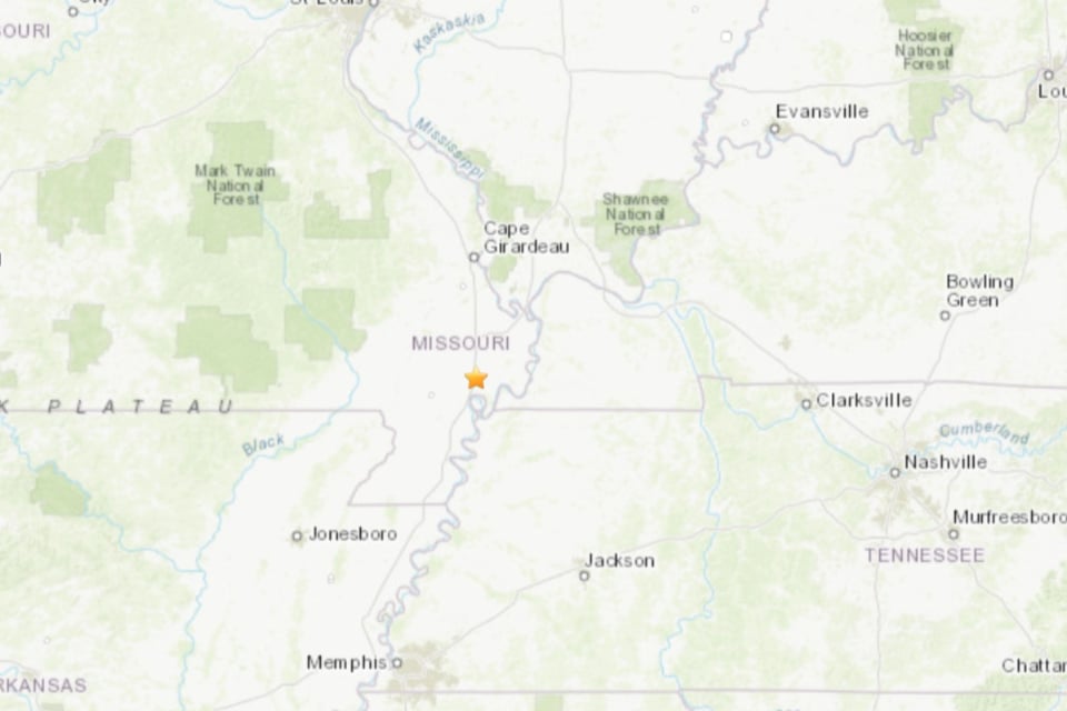 sismo Missouri, terremoto New Madrid, actividad sísmica EE. UU., USGS, Zona Sísmica New Madrid, MundoNOW.