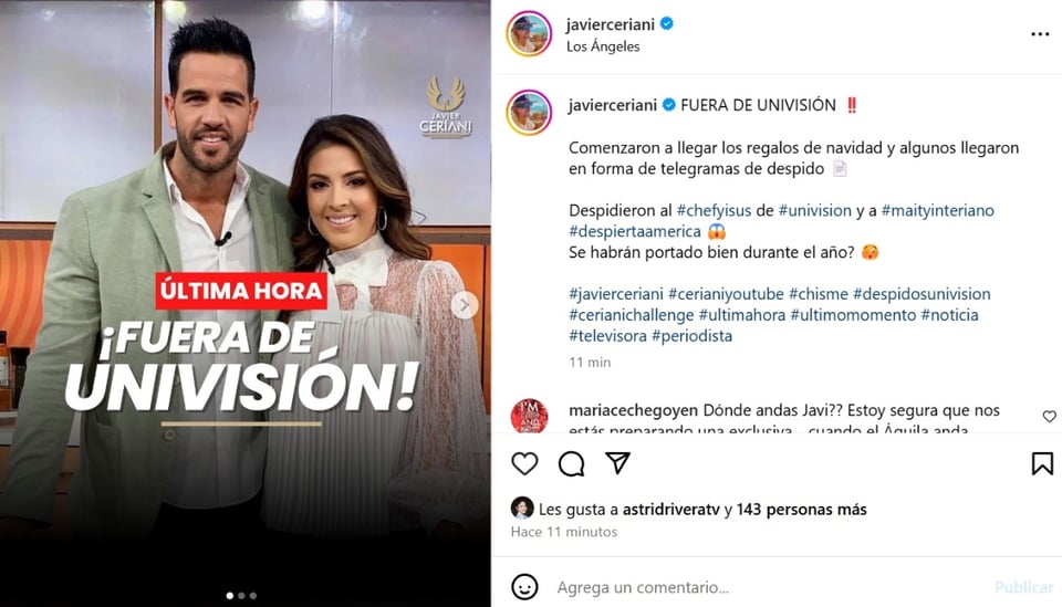 Chef Yisus Maity Interiano, redes sociales, Instagram, mensaje, MundoNOW