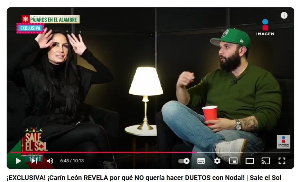 Carin León y Christian Nodal, Joanna Vega-Biestro. periodista, conductora, MundoNOW
