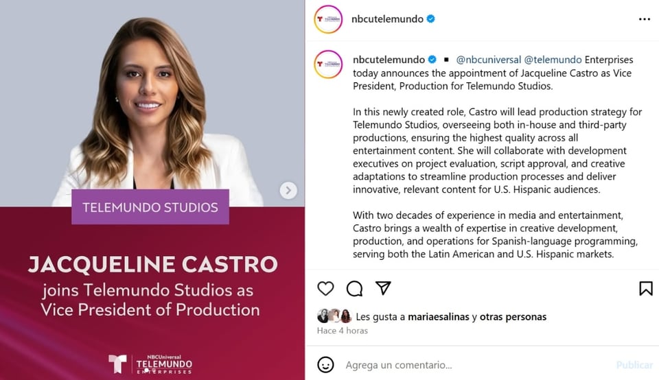 Jacqueline Castro, redes sociales, Instagram, funciones, MundoNOW