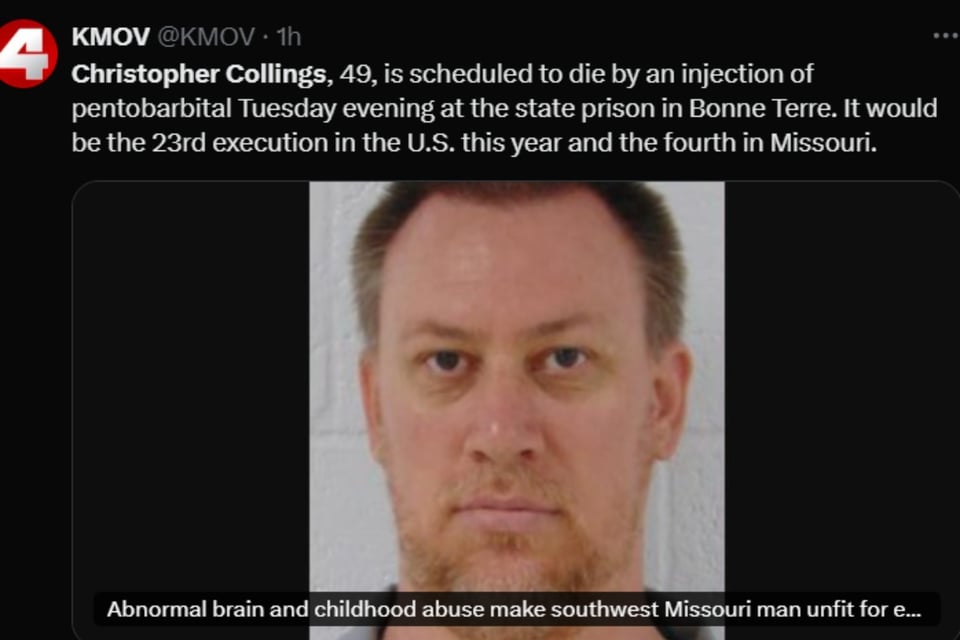 pena de muerte, Christopher Collings, Missouri ejecución, clemencia, MundoNOW