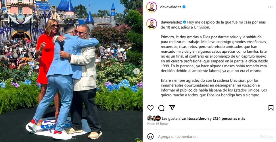 Dave Valadez, mensaje, redes sociales, Instagram, MundoNOW