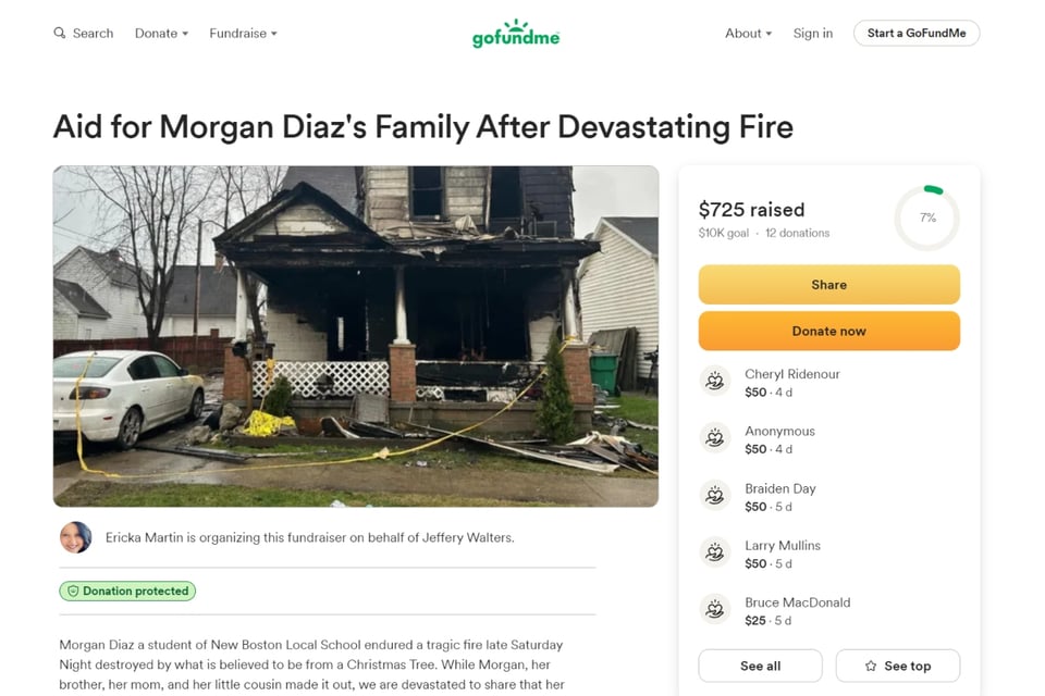 Comunidad se une para apoyar a las víctimas de un incendio fatal